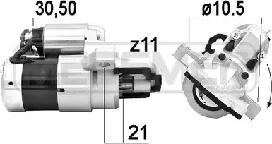 Стартер MAZDA 6 02-07 1 кВт. (ERA) ERA. Артикул 220921