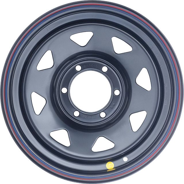 Колёсный диск OFF-ROAD Wheels усиленный стальной черный 6x139,7 8xR16 d110 ET 10 (треугольник мелкий) для Toyota Hilux VIII 2,5D, 3,0D 2015-2026. Артикул 1680-63910BL+10A17X