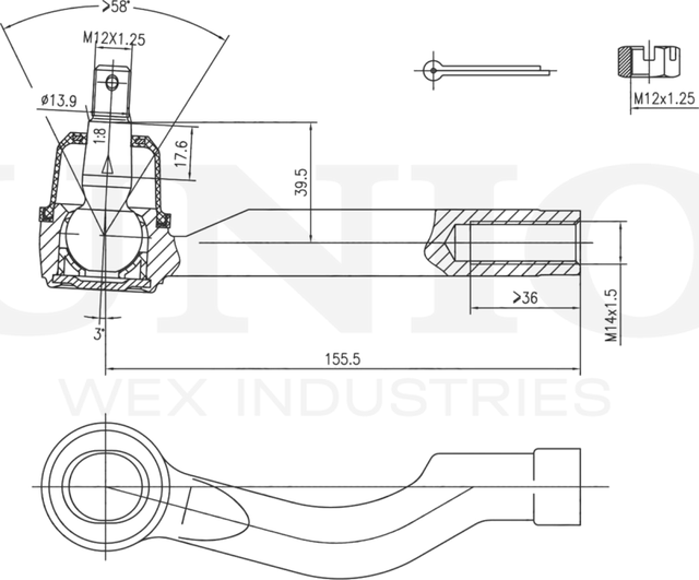 Наконечник рулевой тяги (Unio). Артикул SSP-10101