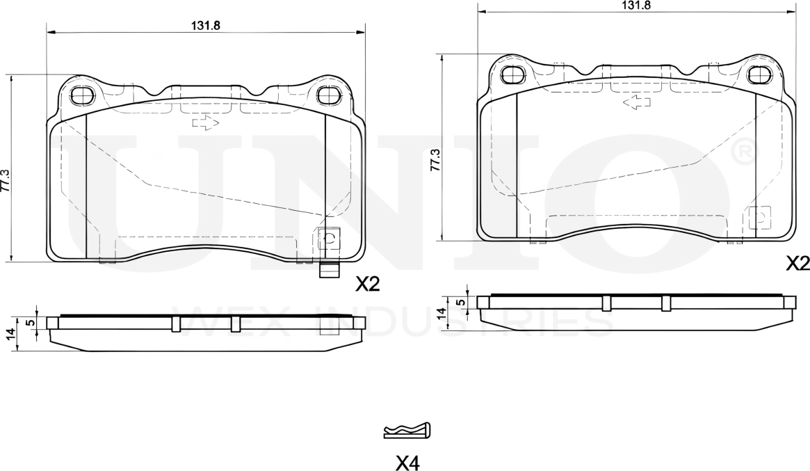 Колодки тормозные дисковые, комплект (Unio). Артикул BRP-20194