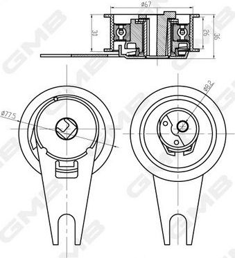 Натяжной ролик (натяжитель) ремня ГРМ GMB для Volkswagen Vento 1993-1998. Артикул GTB0630
