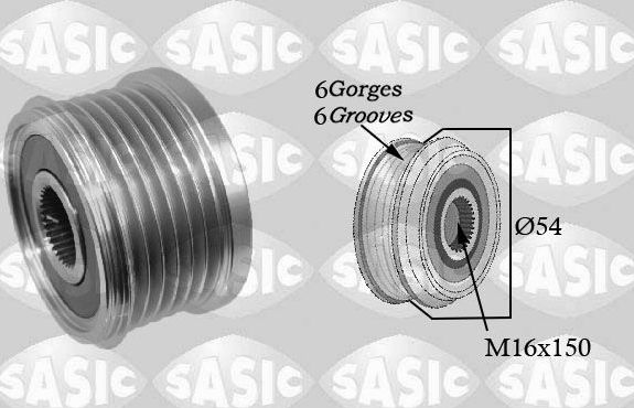 Муфта генератора обгонная Sasic для Citroen C4 Picasso I 2006-2013. Артикул 1676010