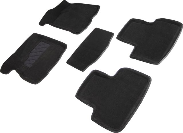 Комплект ковриков Seintex 3D ворсовые для салона Lada Priora 2007-2018 ЧЕРНЫЙ. Артикул 92611