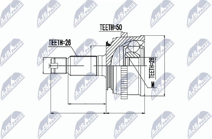Шрус внутренний (граната) NTY. Артикул NPZ-HD-027