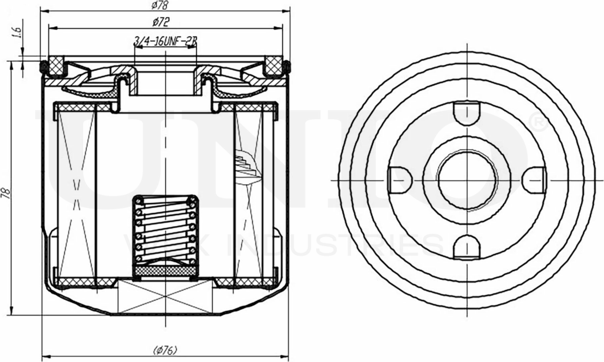 Фильтр масляный (Unio). Артикул FLT-20013