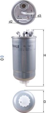 Топливный фильтр Mahle. Артикул KL 147/1D