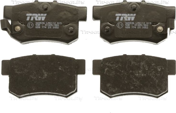 Тормозные колодки TRW COTEC задние для Honda Civic VII 2001-2005. Артикул GDB774