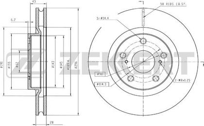 せら2 Тормозной диск Zekkert. Артикул BS-5430 - купить в Москве