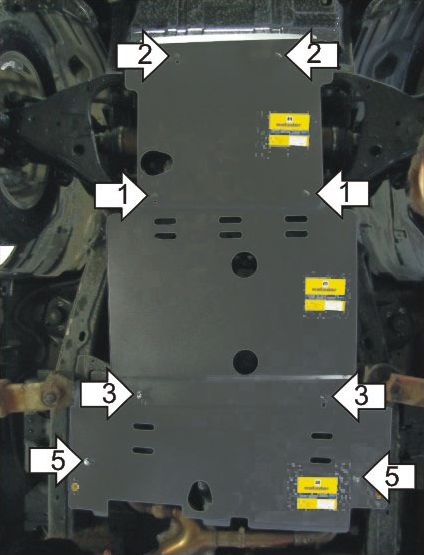 Защита Мотодор для радиатора, картера, дифференциала, КПП и РК Nissan Patrol Y62 2010-2026. Артикул 11407