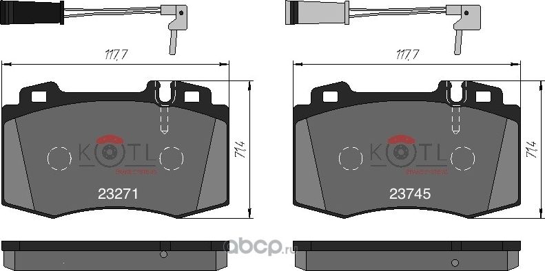 Колодки тормозные дисковые передние к-т MERCEDES C209/W203/W211/W220/R171/R230 (Kotl) Kotl. Артикул 1543kt