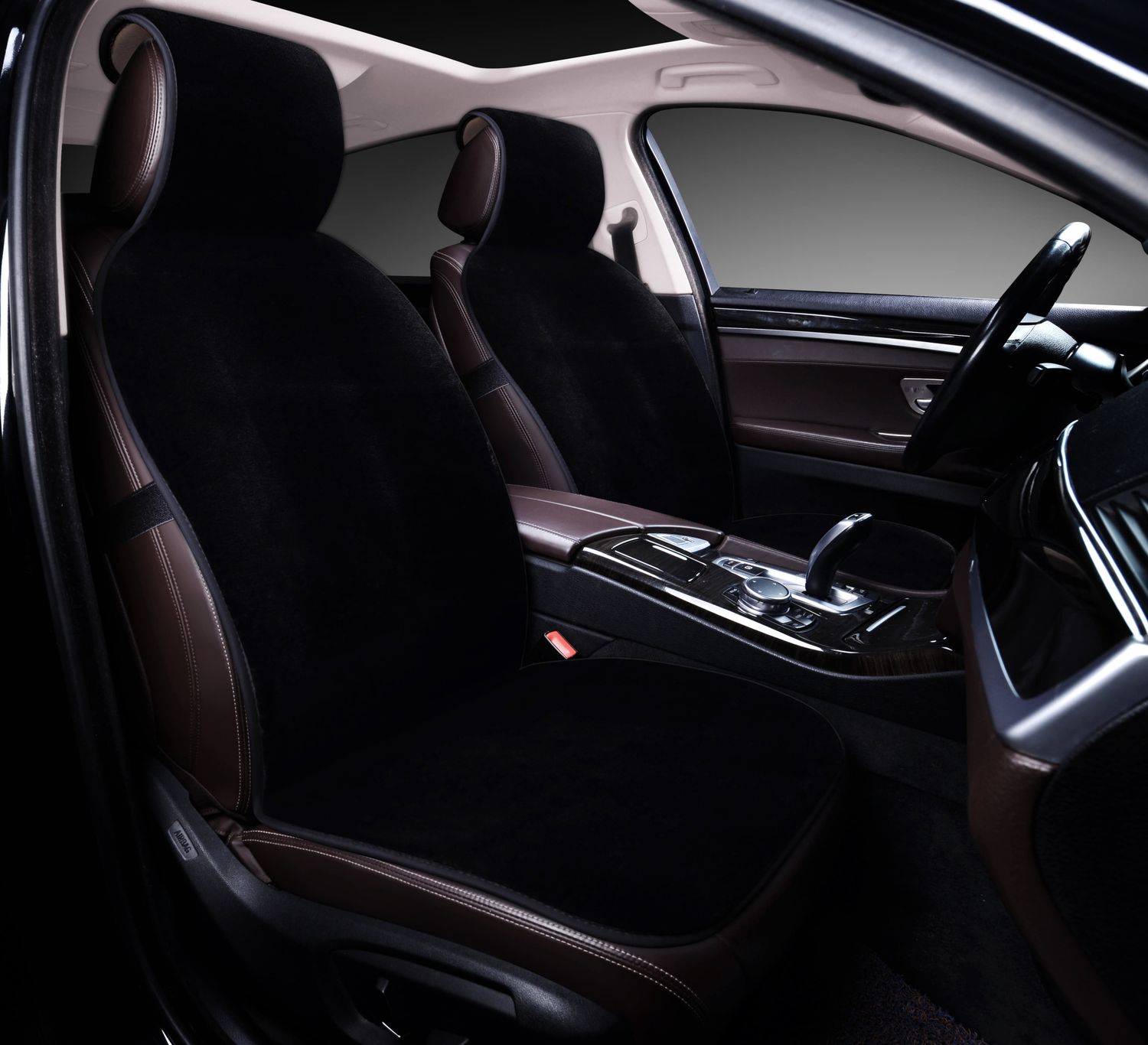 Накидки передние PSV искусственный мех Mutton 2 Front 145х55 (Черный), 2 шт.. Артикул 132234