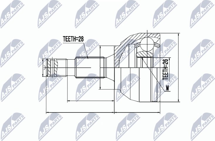 Шрус внутренний (граната) NTY. Артикул NPZ-CT-021