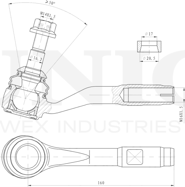 Наконечник рулевой тяги (Unio). Артикул SSP-10103