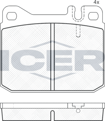 Тормозные колодки Icer передние для Mercedes-Benz SL-Класс III (R107, C107) 1974-1980. Артикул 180197