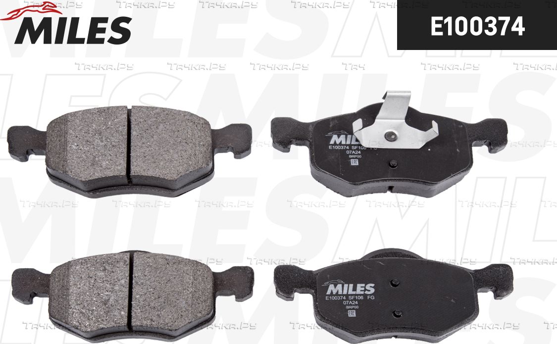 Тормозные колодки Miles (Semi-Metallic) передние для Ford Maverick II 2001-2007. Артикул E100374