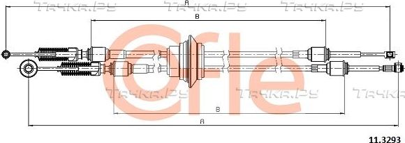 Трос переключения передач КПП Cofle для Citroen Jumpy I 1998-2006. Артикул 92.11.3293