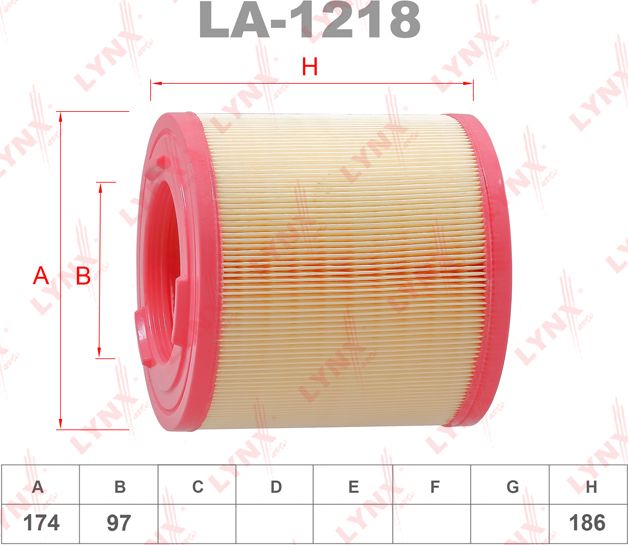 Воздушный фильтр LYNXauto. Артикул LA-1218