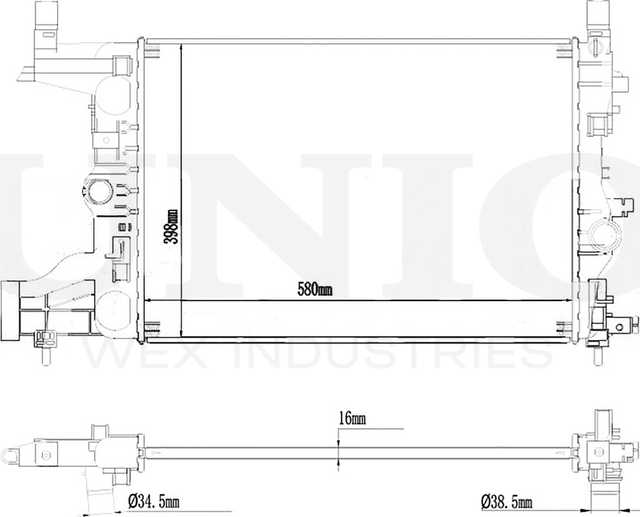 Радиатор двигателя (Unio). Артикул RAD-10014