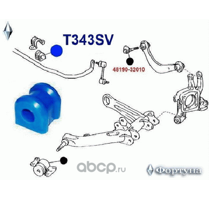 Втулка стабилизатора задней подвески 20мм (Фортуна). Артикул T343SV