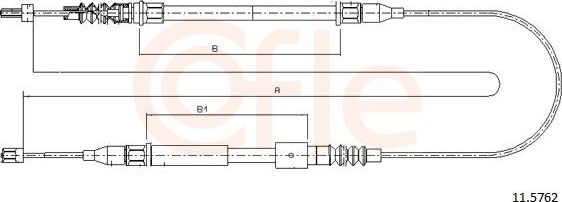 Трос ручника (тросик ручного тормоза) Cofle. Артикул 11.5762