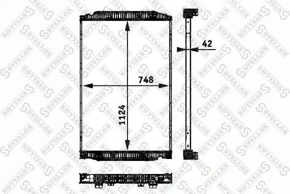 Радиатор охлаждения двигателя Stellox для IVECO Stralis 2002-2011. Артикул 81-03302-SX