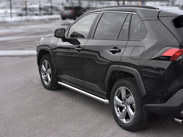 Защита порогов RusStal труба d63 (вариант 1) для Toyota RAV4 V 2019-2026. Артикул TR4T-0033661