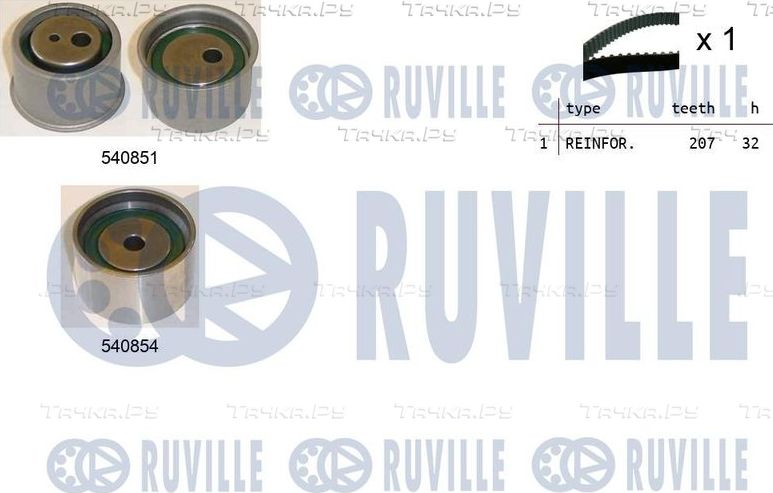 Ремень ГРМ с роликами (комплект) Ruville для Hyundai XG I 1998-2005. Артикул 550412