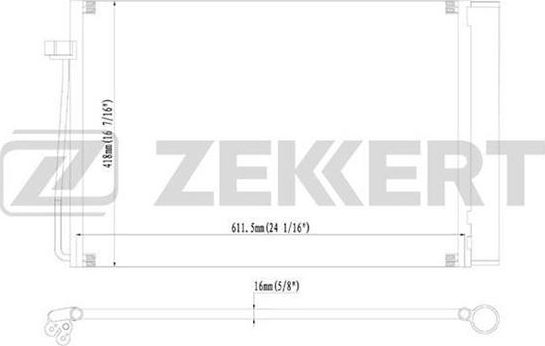Радиатор кондиционера (конденсатор) Zekkert (алюминий) для Alpina B5 E60/61 2005-2010. Артикул MK-3133