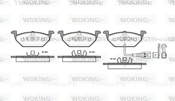 Тормозные колодки Woking передние для Audi A3 II (8P) 2003-2013. Артикул P7333.21
