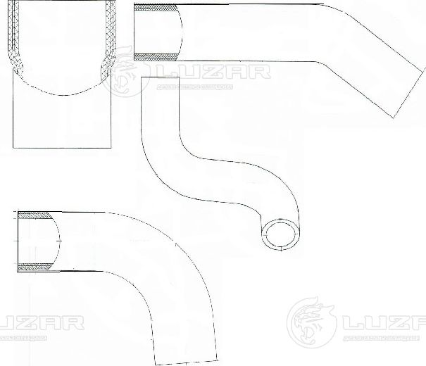 Патрубок радиатора (системы охлаждения) Luzar (Силикон). Артикул LPK 01073s