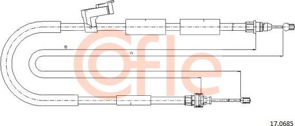 Трос ручника (тросик ручного тормоза) Cofle. Артикул 92.17.0685