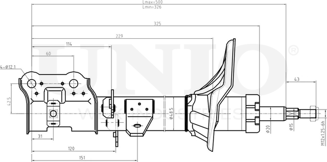 Амортизатор подвески (Unio). Артикул SAB-10171