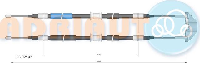 Трос ручника (тросик ручного тормоза) Adriauto. Артикул 33.0210.1
