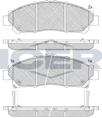 Тормозные колодки Icer передние для Toyota HiAce H300 2019-2026. Артикул 142403