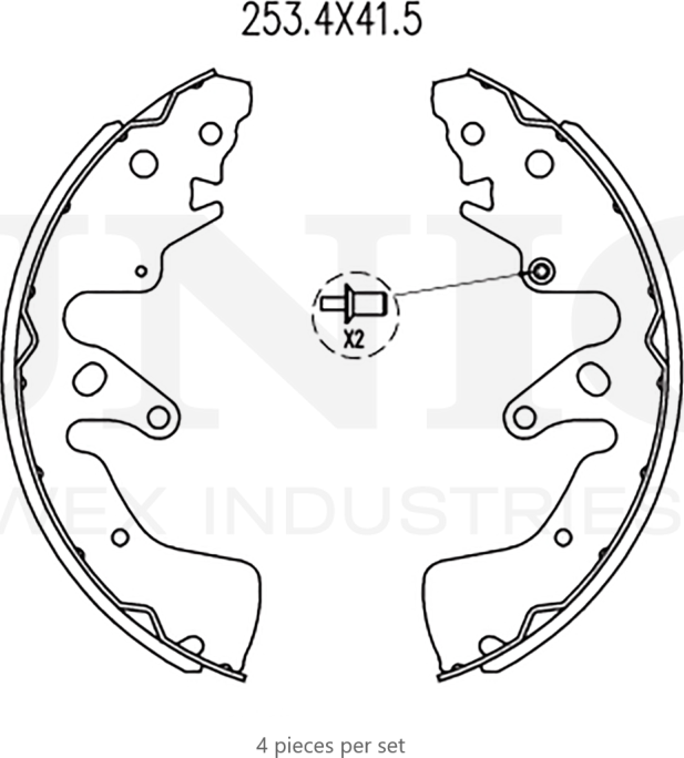 Колодки тормозные барабанные, комплект (Unio). Артикул BRP-10017