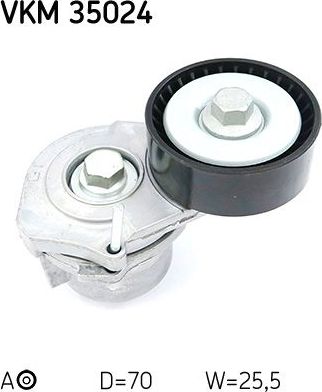 Натяжной ролик (натяжитель) приводного поликлинового ремня SKF. Артикул VKM 35024