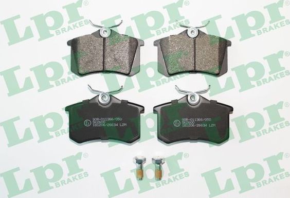 Тормозные колодки LPR задние для Citroen C2 2003-2012. Артикул 05P868