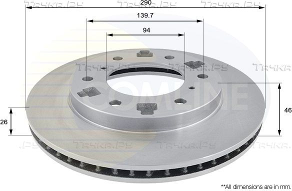 Тормозной диск Comline COATED. Артикул ADC0359V