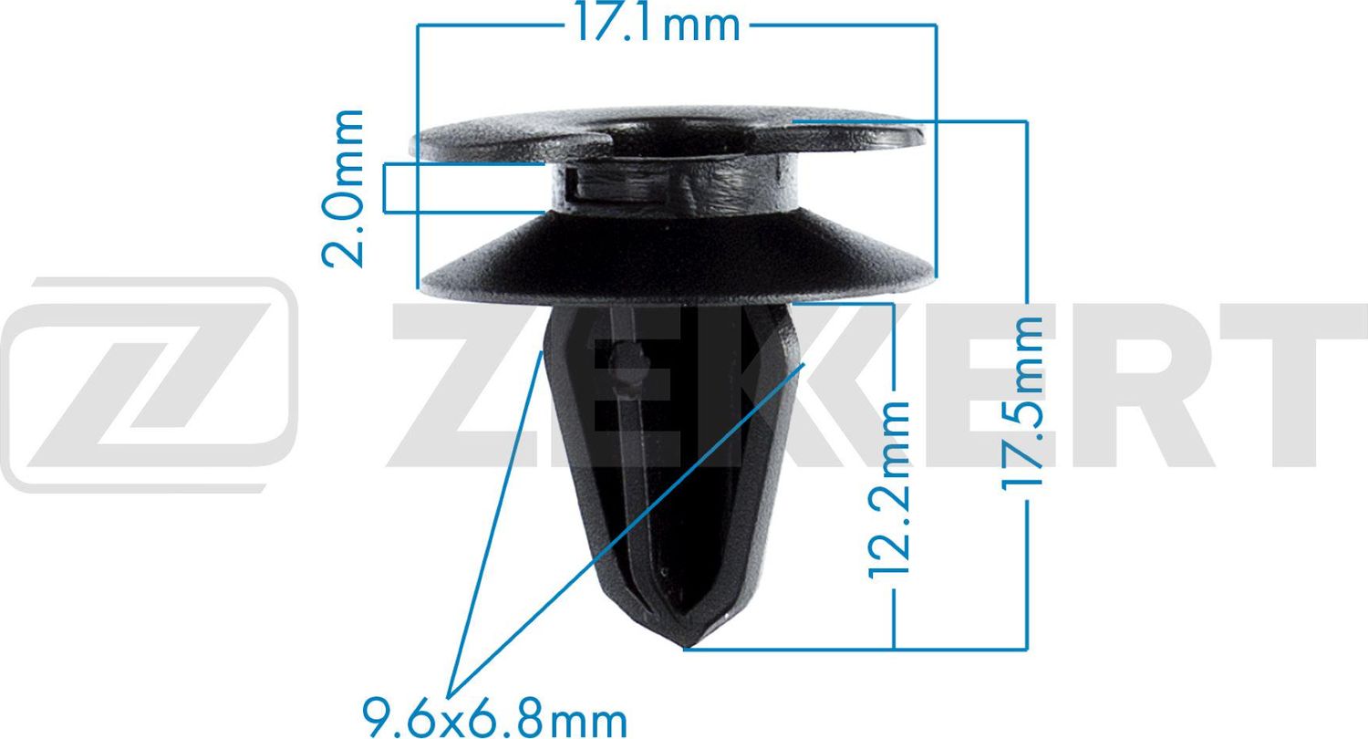 Клипса Zekkert (POM (сополимер ацеталя)). Артикул BE-2193