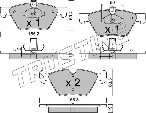 Тормозные колодки Trusting. Артикул 261.1