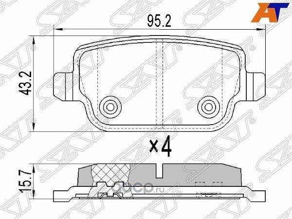 Колодки тормозные RR FORD MONDEO 07-14 (SAT). Артикул ST1566234