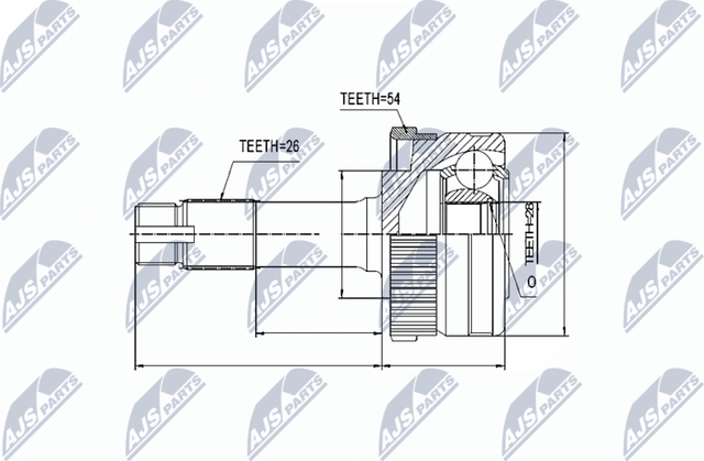 Шрус наружный (граната) NTY для Mercedes-Benz G-Класс W461 1989-2000. Артикул NPZ-ME-011