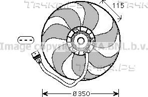 Вентилятор радиатора двигателя AVA левый для Skoda Fabia I 1999-2008. Артикул VN7521