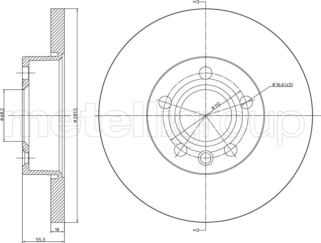 Тормозной диск Metelli. Артикул 23-0484