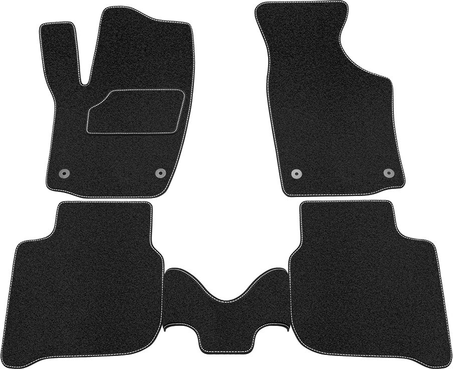 Коврики Rezkon ворсовые на резиновой основе для салона Volkswagen Polo VI 2020-2026. Артикул 2535020200