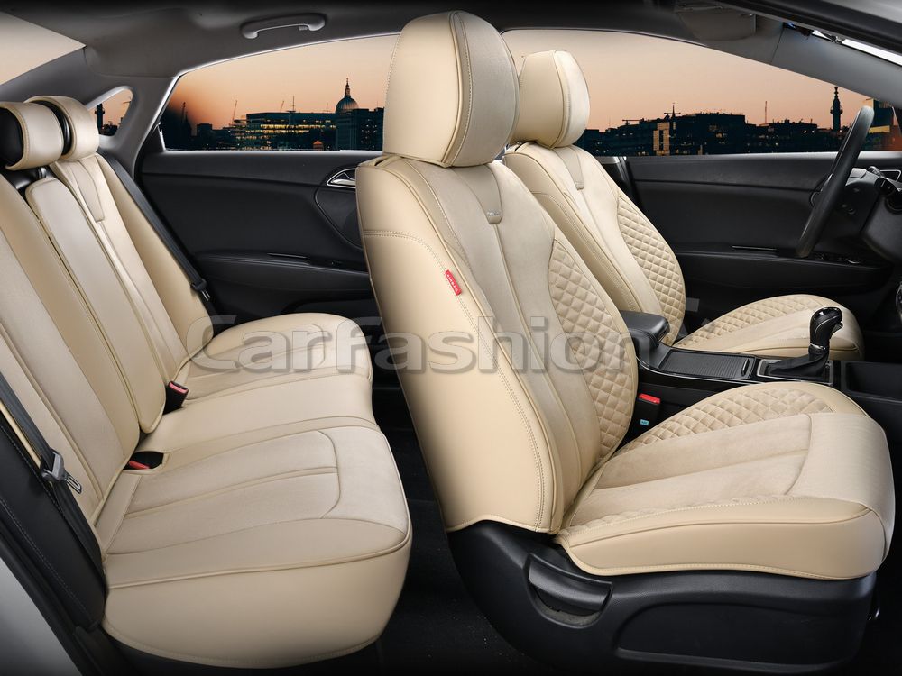 Чехлы универсальные каркасные CarFashion 5D Marshal Plus на сидения авто, цвет Бежевый/Бежевый/Бежевый. Артикул 27285