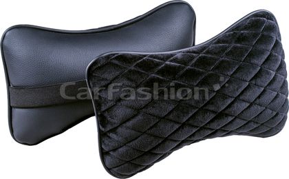 Подушка под шею CarFashion City ортопедическая, цвет Черный/Черный. Артикул 41301