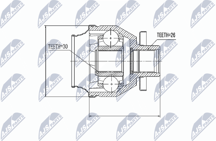 Шрус внутренний (граната) NTY. Артикул NPW-VW-014