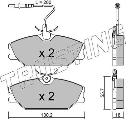 Тормозные колодки Trusting передние для Alpine A610 1992-1995. Артикул 144.0