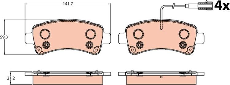 Тормозные колодки TRW. Артикул GDB2106